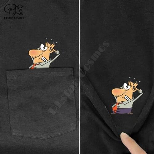 PLstar Cosmos T Shirt Fashion Brand summer pocket headache printed t-shirt mens for women shirts Hip hop tops funny cotton tees
