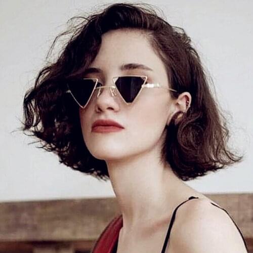 HKNA 2021 Triangle Retro Sunglasses Women Luxury Brand Glasses For Women/Men Vintage Eyeglasses Women Mirror Oculos De Sol UV400
