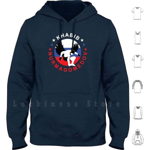 Khabib Nurmagomedov The Eagle hoodies long sleeve Khabib Nurmagomedov Eagle Ultimate Fighting Champ Dagestan Russia