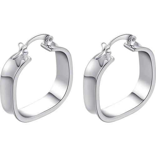 Square simple high quality free shipping Silver Earrings for women fashion jewelry earrings /AYWAOYLQ XIDZTNPS