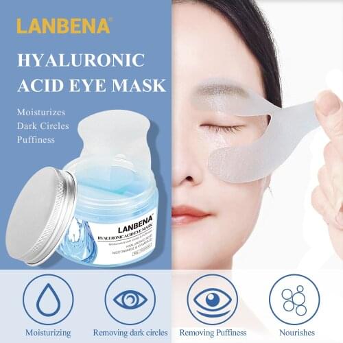 LANBENA Moisturizing Eye Mask Hyaluronic Acid Serum Eye Patches Reduce Dark Circles Eyebag Hydrating Nourishing Skin Care 50pcs