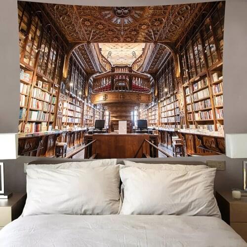 Libruary Tapestry Vintage Bookshelf Large Wall Cloth Tapestries Mural Wall Hanging Bedroom