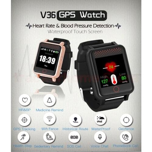 Newest Kids Student Adult Mini Multi-function Phone Watch GPS Watch Tracker RF-V36 SOS &Two Way talking,Tracking Via Website/APP