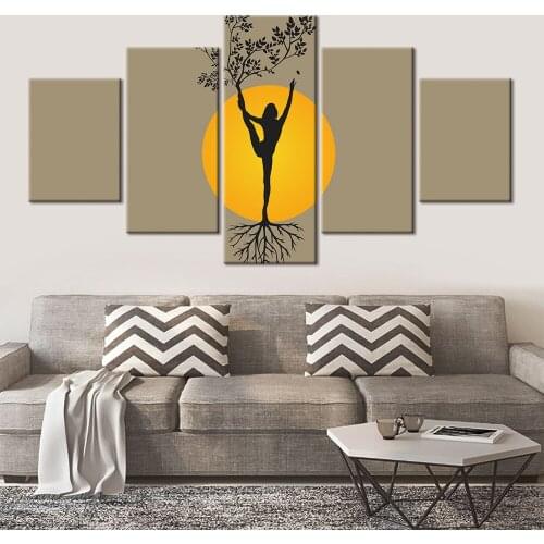 Wall Art Print Posters And Prints Canvas Painting Ballet dance 5 Panel Picture Home Decor