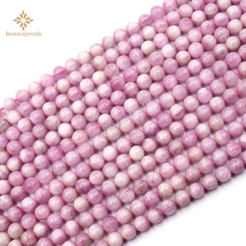 Natural Purple AAA Kunzites Round Stone Beads For Jewelry Making DIY Bracelet Necklace 6/8 Strand