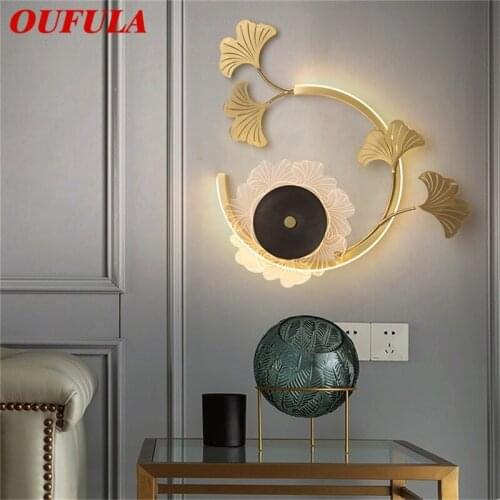 OUFULA Nordic Creative Wall Sconces Lamp Brass Modern Luxury LED Crystal Light For Home Decoration