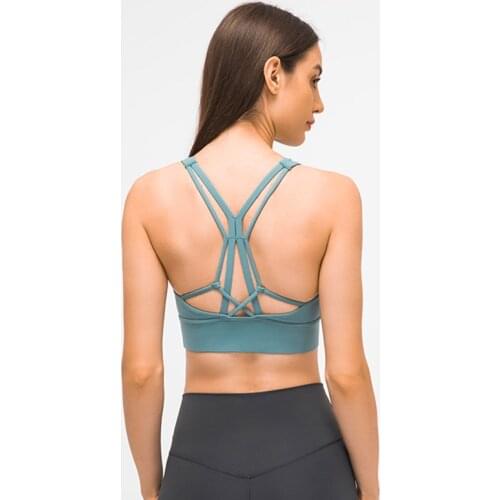 Sexy Push Up Underwear Yoga Vest Top Fitness Sports Bra Gym Cross Back Female Round High-quality Shockproof Neck Belt Chest Pad