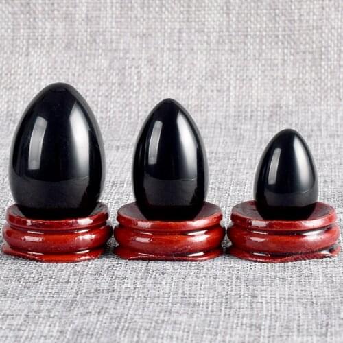 Natural Black Obsidian Spheres With Wooden Stand Base Natural Gemstone Crystal Healing Chakra Reiki Ball