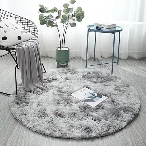 Fluffy Round Rug Carpet Circles Living Room Bedroom Bedside Mat Alfombra Coffee Table Blanket Computer Chair Yoga Rug