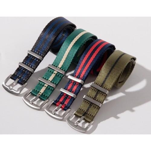 Premium Quality 007 Seatbelt Nato Strap 20mm 22mm Soft Nylon Watchbands For Omega Strap Blackbay Military Bracelet Free Shipping