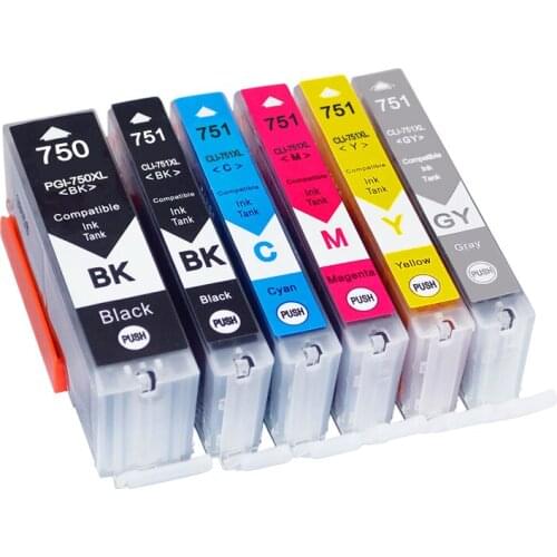 Compatible ink Cartridge for Canon MG6370 MG7170 MG7570 IP8770 MG6770 MG6670 Printer PGI-750 CLI-751 PGI750