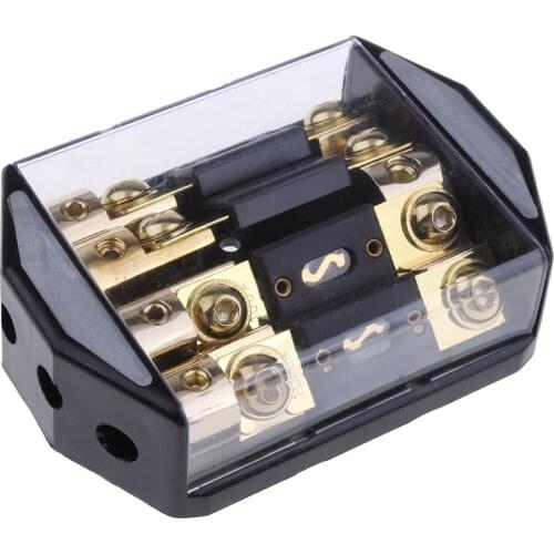 Universal 100A 4 Way Car Audio Fuse Block Distribution Holder Gold Plate