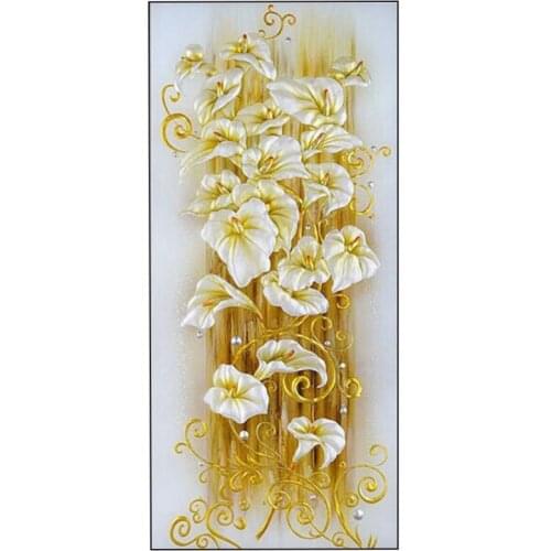 Vertical Lily Flower Resin Diamond Painting DIY Living Room Entrance Wall Decor