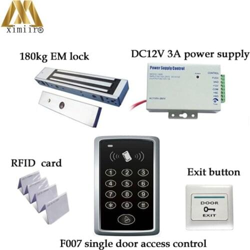 High Quality Cheap Price Without Software With RFID Card/180KG Magnetic Lock/Power Supply/Exit Button F007 Access Controller