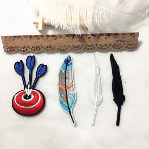 1PCS Cartoon beautiful Feather series Patches children Clothing DIY Sticker Clothes Creative Embroidery Patches Hat Decoor