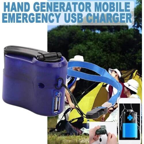1PC Emergency Eectronic Charger USB Travel Emergency Phone Charger Mobile Phone Dynamo Hand Manual Charger