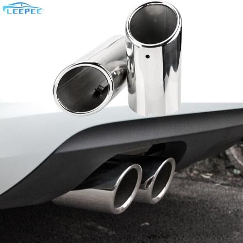 2Pcs/Set Car Exhaust Tip Muffler Pipe Cover Auto Accessories For VW Tiguan Volkswagen Passat B7 CC For Audi A4 B8 A3 A1 Q5