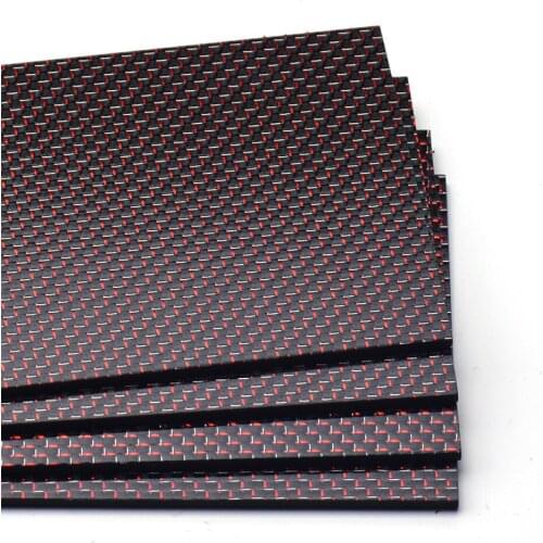 400x500mm Thickness 0.5-2.5mm 100% High Temperature Laminate Gold Blue Silver Red 3K Color Carbon Fiber Sheet