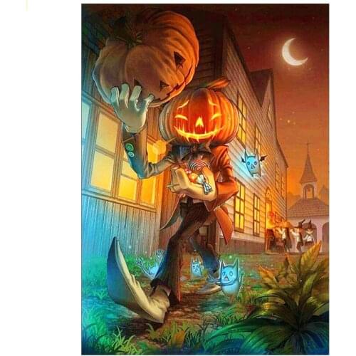 5D Diy Diamond Painting Animal Halloween Pumpkin Man Cross Stitch Diamond Mosaic Needlework Diamond Embroidery Handcraft