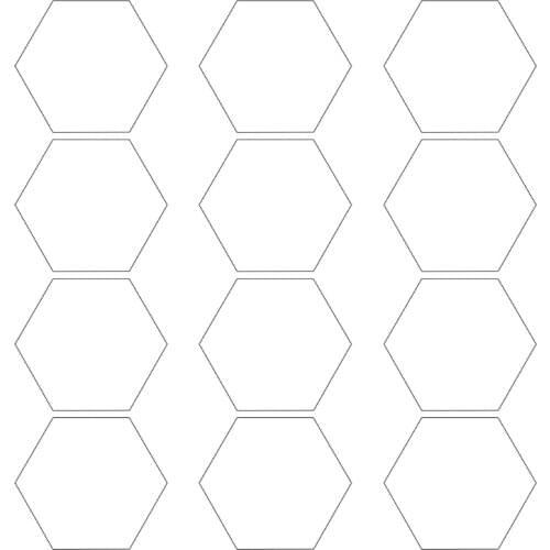 12Pcs Hexagon Acoustic Absorption Panel Board Polyester Fiber Felt Soundproofing Insulation Beveled Edges Wall Tiles