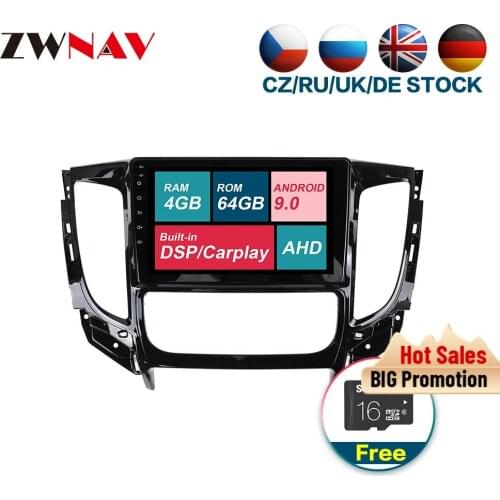 With carplay Android 9.0 Car Multimedia player unit For Mitsubishi Pajero 2016-2018 Radio Audio stereo free GPS map touch screen