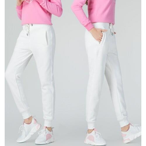 100% Cotton Womens Black White Pants Womens Sweatpants And Joggers Patchwork Striped Sweat Trousers Ladies Spring and Autumn