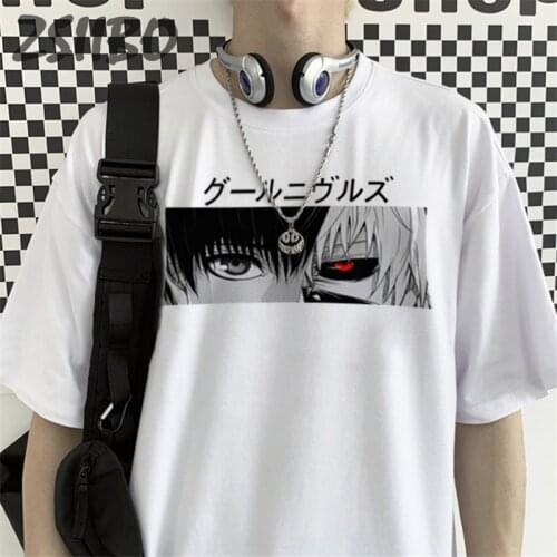 Oversize T-Shirt Tokyo Ghoul Summer Harajuku Unisex Short Sleeve T shirts Kaneki Ken Japan Anime Print Streetwear Mens tshirts