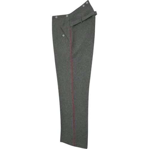 GU1B-002 WWI German Empire M1915 Red Pipped stone grey Wool Trousers