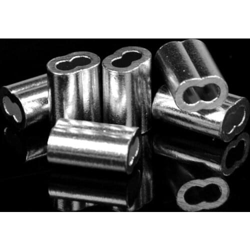 HOT-(1.2mm 100pcs) Wire Rope Aluminum Sleeves Clip Fittings Cable Crimps