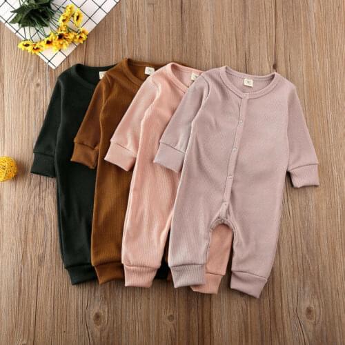 Pudcoco Newborn Baby Girl Boy Clothes Kids Knitted Long Sleeve Autumn Winter Romper Infant Soild Jumpsuit Outfit Sleepwear