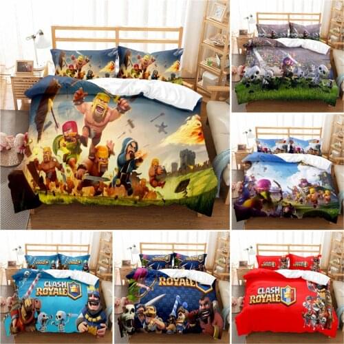 Crash Game Royale Bedding Sets US/Europe/UK Size Quilt Bed Cover Duvet Cover Pillow Case 3 Pieces Sets Childen Adult