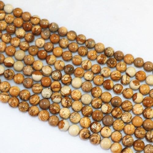 New picture natural stone 6mm 8mm 10mm 12mm round loose beads diy jewelry making findings accessories 15" B132