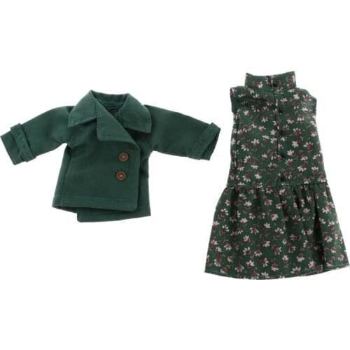 Dolls Clothes for 1/6 Blythe BJD Dolls Skrit Lace Dress Jeans Coat Bag Headband