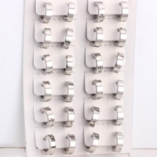 LUXUKISSKIDS 12pcs/lot Hot Jewelry Top 316L Stainless Steel Steel Small Hoop Earring Set For Women-303802S