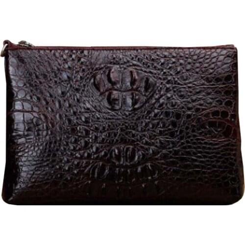 Ourui true crocodile leather men Hand caught Wine red handbags new Men clutch bag men bag