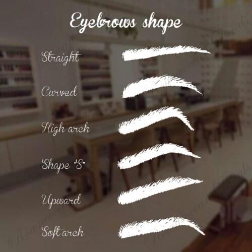 Eyebrows Shape Wall Sticker Beauty Salon Eyelashes Lashes Eyebrows Makeup Shop Window Decals Removable Mural Wallpaper S048