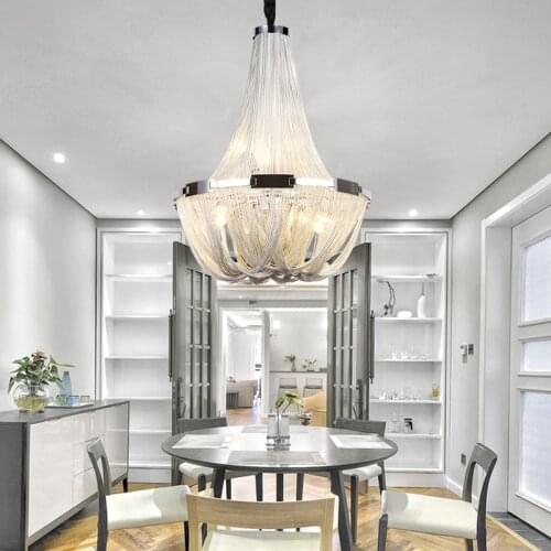 Nordic Light Luxury Living Room Chandelier Creative Villa Hall Tassel Hanging Light Duplex Building Stairs Long Chandelier Light