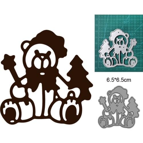 Little bear baby 2021 new birthday Christmas card metal cutting craft template diy scrapbook paper photo album embossing mold