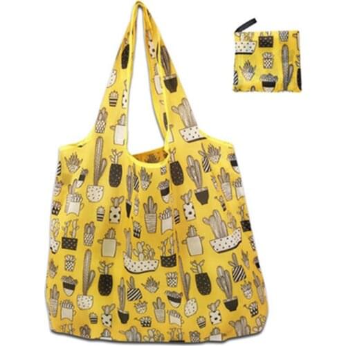 New Arrival Reusable Shopping Bags Women Foldable Tote Bag Eco Grocery Bag Folding Large Capacity Handbags Portable Bags