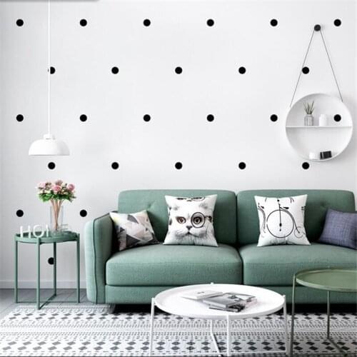Beibehang Nordic style wallpaper ins minimalist geometric black and white dot point living room bedroom TV background wall paper