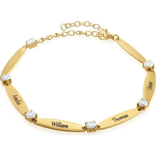 Personalized Jewelry Cubic Zirconia Crystal Bracelet for Women Custom Name Bracelets & Bangles Gifts