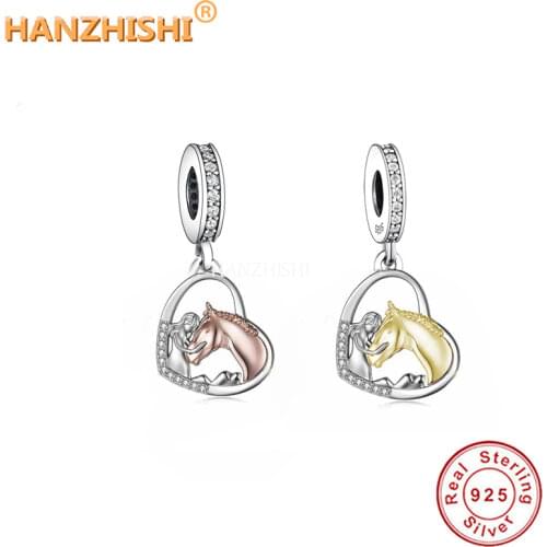 Dropshipping Wholesale Price 925 Sterling Silver Cartoon Charm with Blue Zircon Bead for Bracelet Necklace Jewelry Accessories