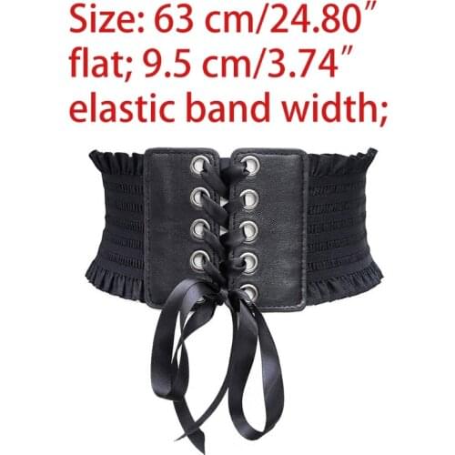 Belt Bustier Faux Leather Cinch Underbust Corset Popular Waist Ornament for Women Girls Halloween Role Play Waist Add-on 649D