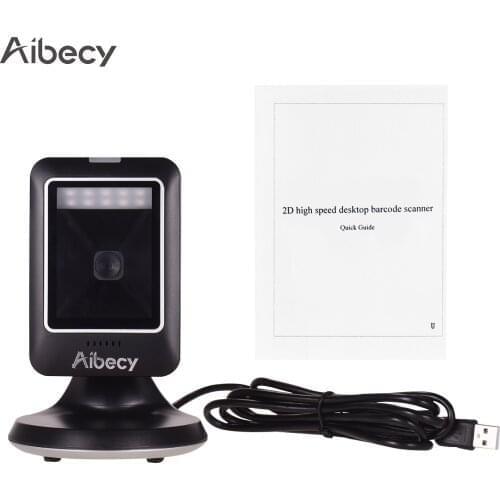 Aibecy MP6300Y 1D/2D/QR Wired Bar Code Reader CMOS Omnidirectional Barcode Scanner USB Hand-Free Plug And Play