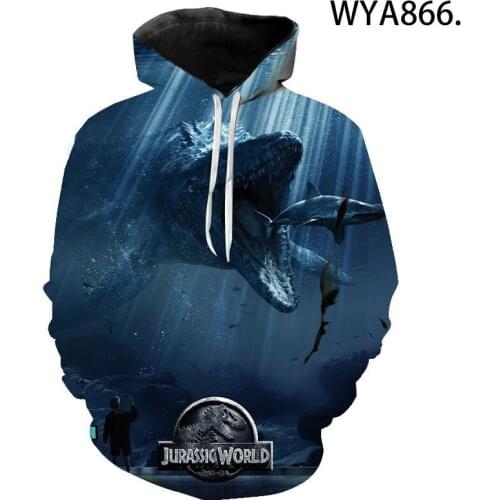 3D Print Jurassic Park Pullover harajuku Streetwear Pullover Hip Hop loose man hoodies Fashion Casual Hoodie Strange things coat