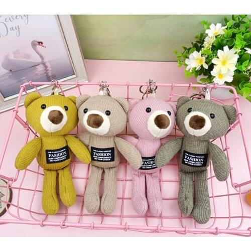 Stylish Exquisite Cute personality creative bear soft Soothing doll 20cm Exquisite baby bed Pendant car Keychain birthday gift