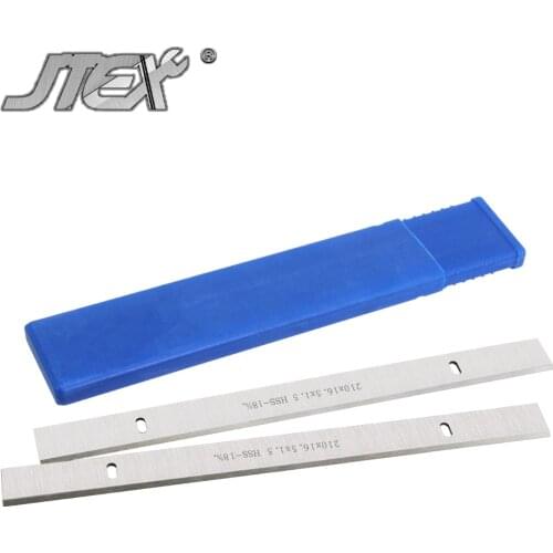 JTEX 210mm HSS Planer Blades 210x16.5x1.5mm 8" Wood Planer Knife Woodworking Power Tool Parts 2PCS