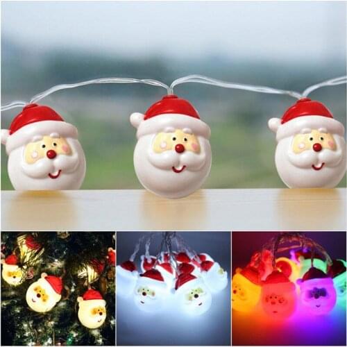 2pcs 1.6/3M 10/20 Leds Santa Claus LED Fairy Lovely String Light Ornaments Xmas Tree Hanging For New Year Christmas Decoration