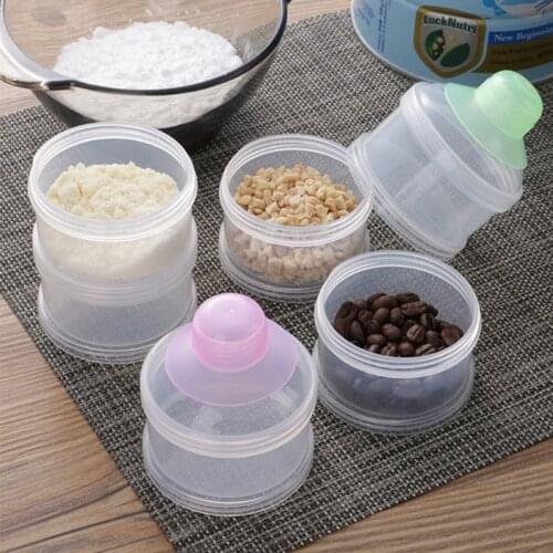 T4MF 3-layer Baby Food Storage Box Infant Milk Powder Container Essential Cereal Case
