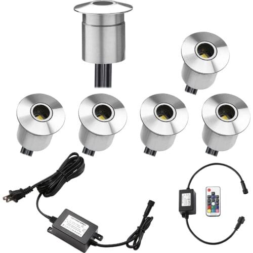 NEW 6 pcs Recessed 22mm LED Deck Lights 0.6W 7LM SMD2835 EU/US/UK Plug for Outdoor Garden Pathway Decor Underground Waterproof